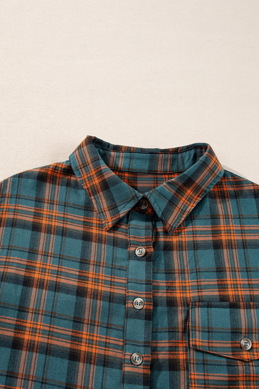 Red Plaid Long Sleeeve Side Split Distressed Hem Shirt - loveforevers