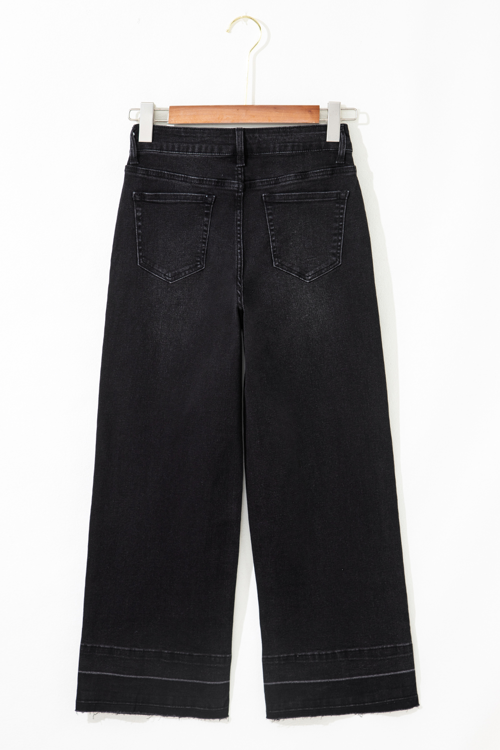 Gray Raw Hem Straight Leg Loose High Waist Jeans - loveforevers