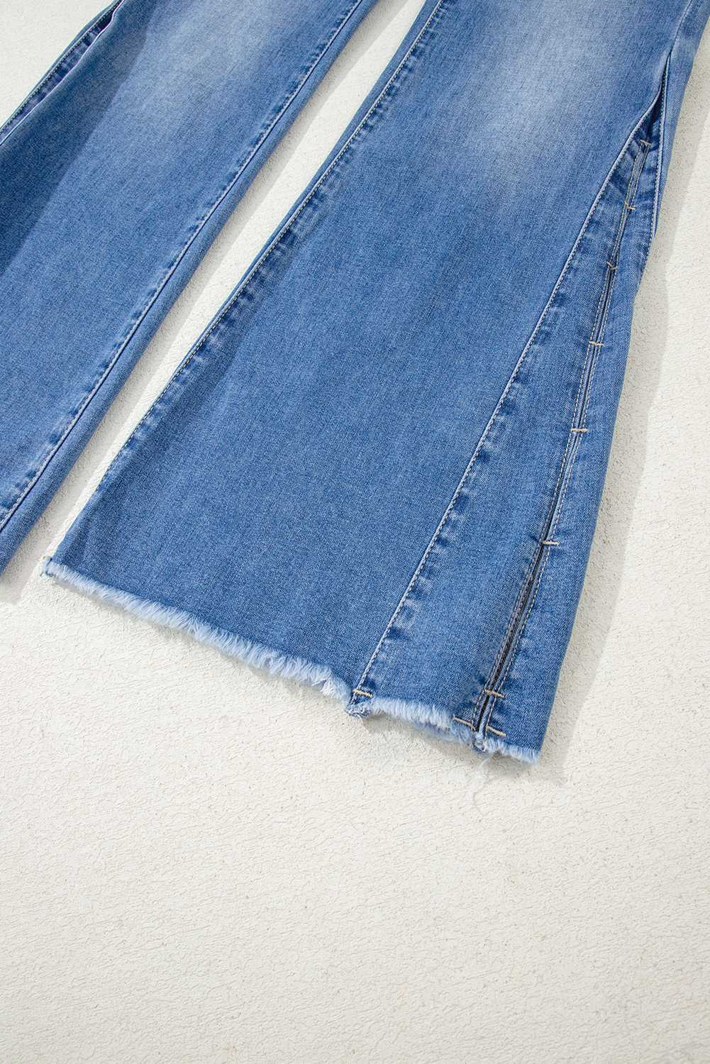 Ashleigh Blue Cut out Side Frayed Hemline Flare Jeans - loveforevers