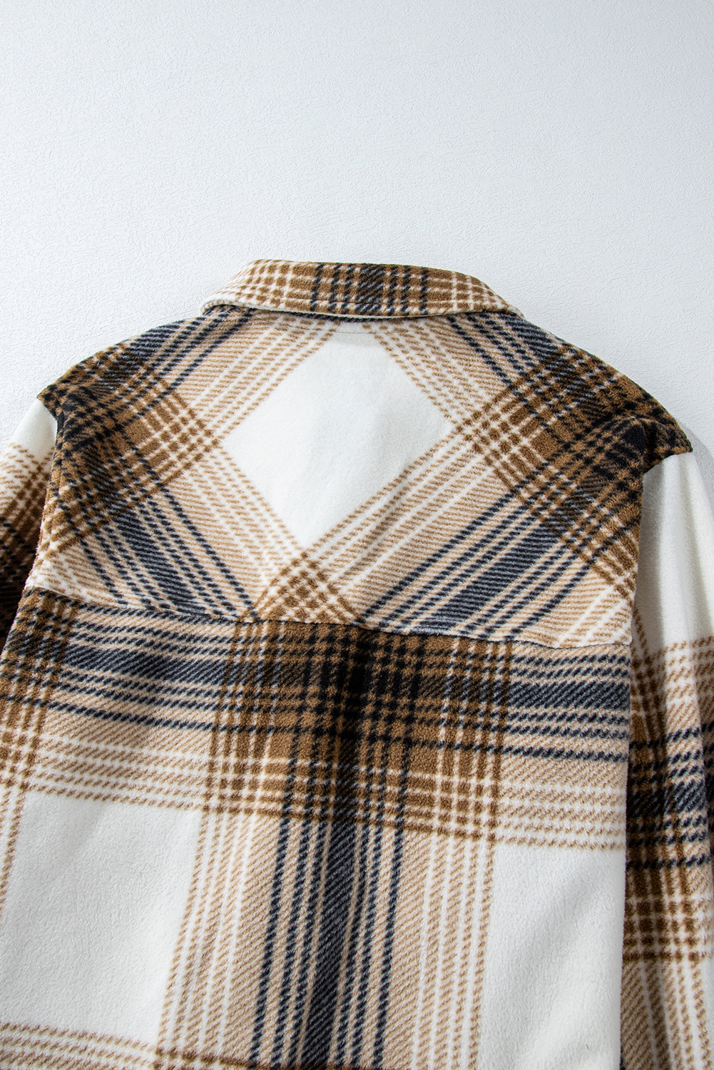 Multicolour Plaid Print Flap Pocket Button Up Shacket - loveforevers