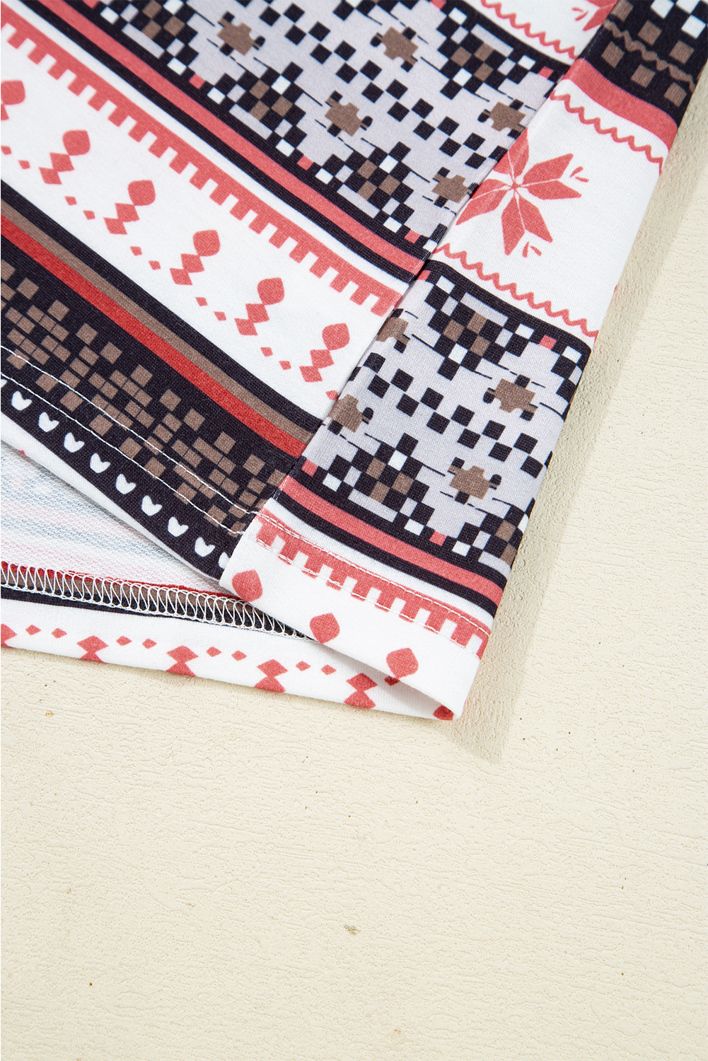 Black Retro Christmas Pattern Loose Pullover 2pcs Lounge Pant Set - loveforevers