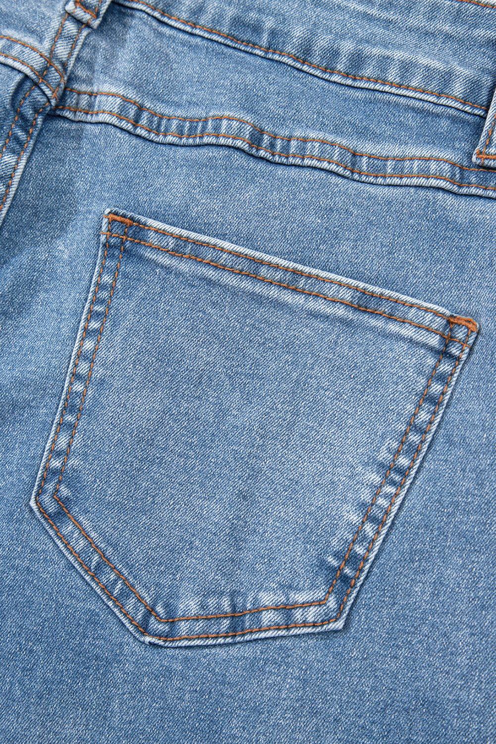 Blue Mid Rise Asymmetrical Waist Wide Leg Jeans - loveforevers