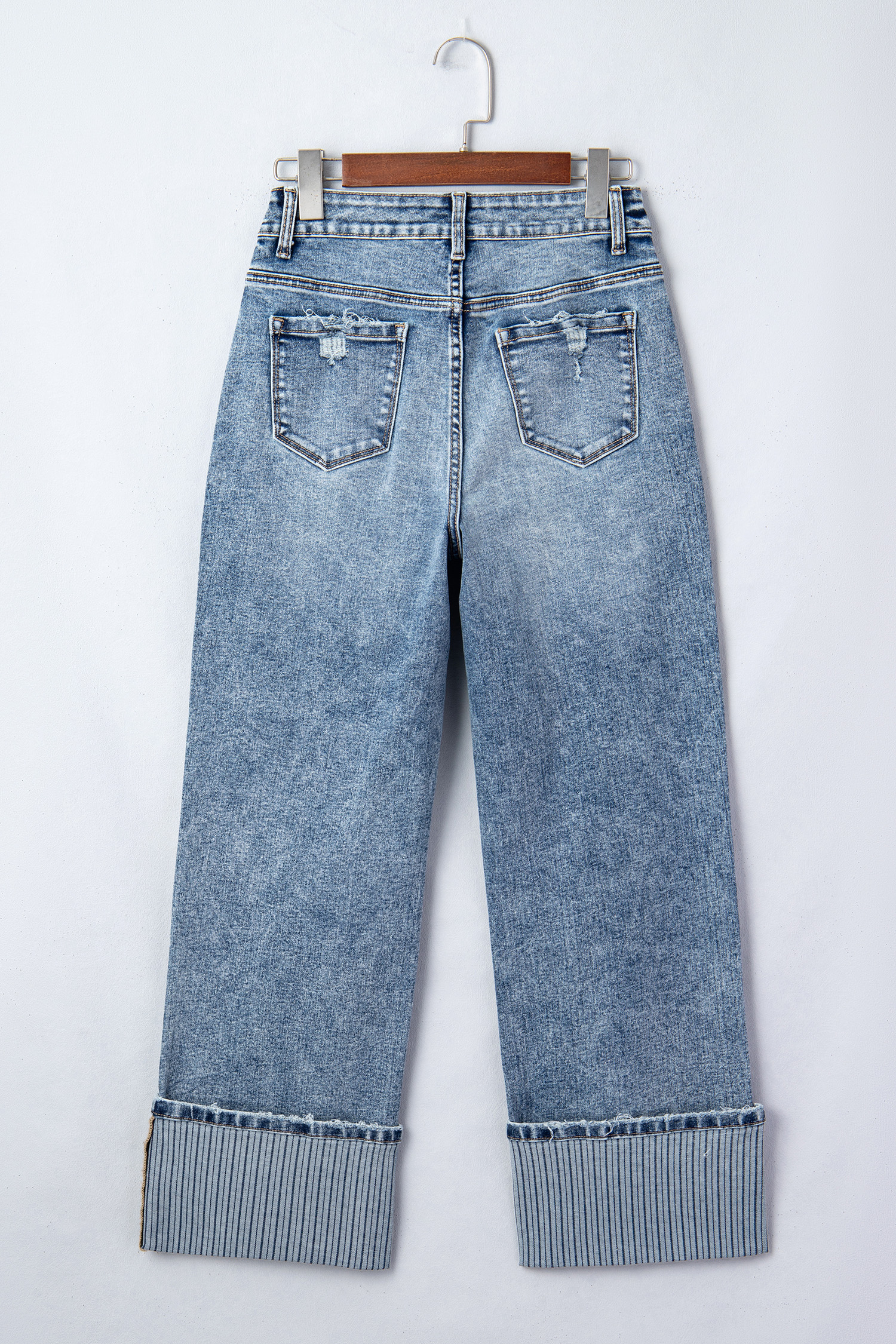 Ashleigh Blue Cuffed Straight Loose Jeans - loveforevers