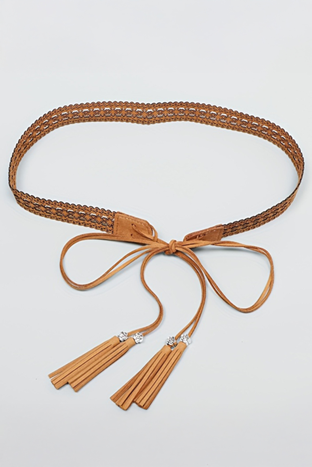 Thai Curry Boho Tassel Crochet Self-tie Waist Belt - loveforevers