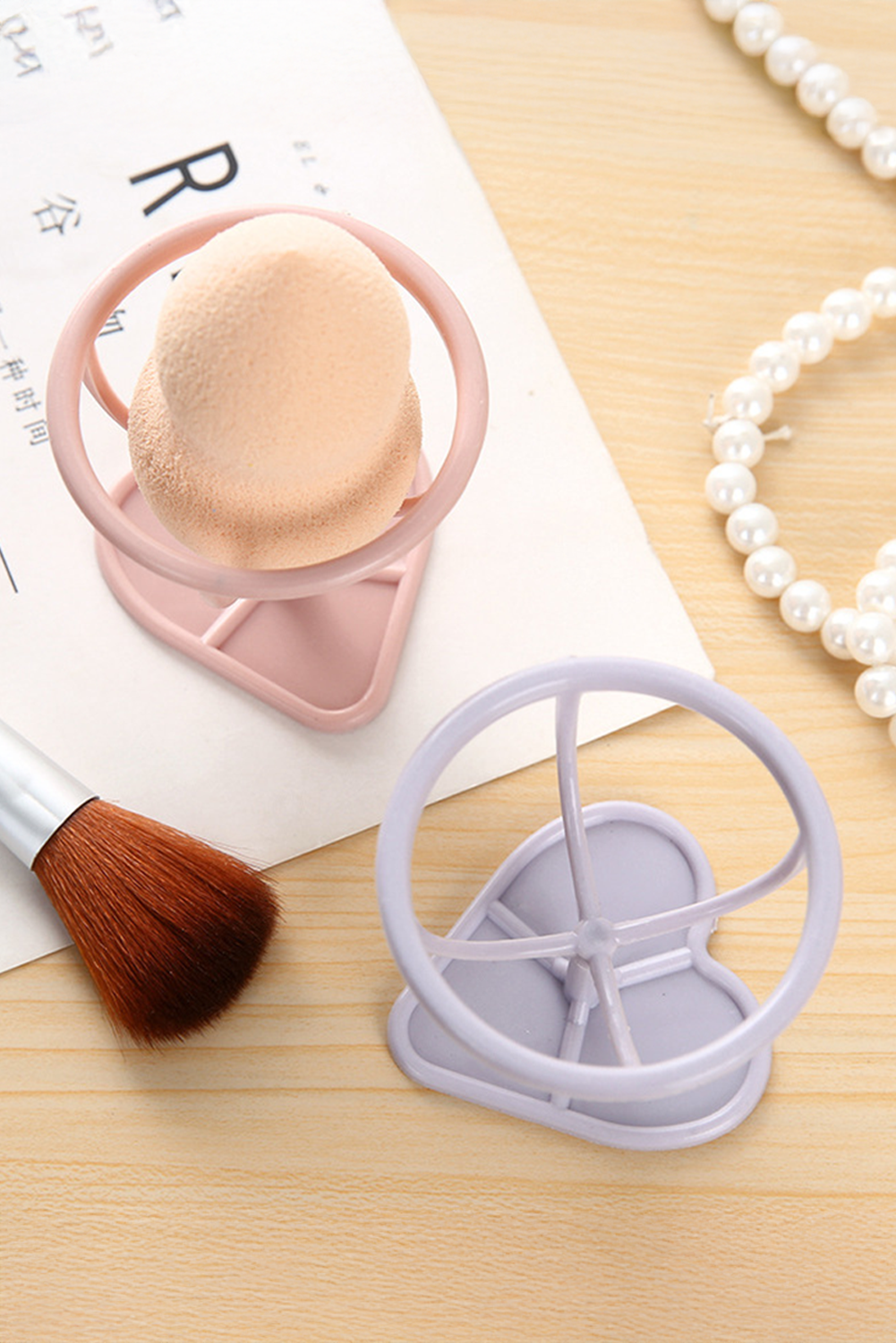 Peach Blossom Makeup Sponge PP Storage Rack - loveforevers
