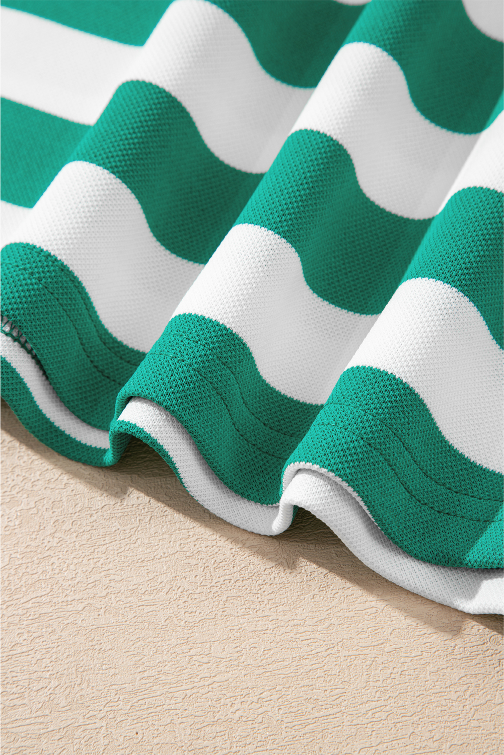 Green Stripe Flutter Sleeve Round Neck Shift Dress - loveforevers