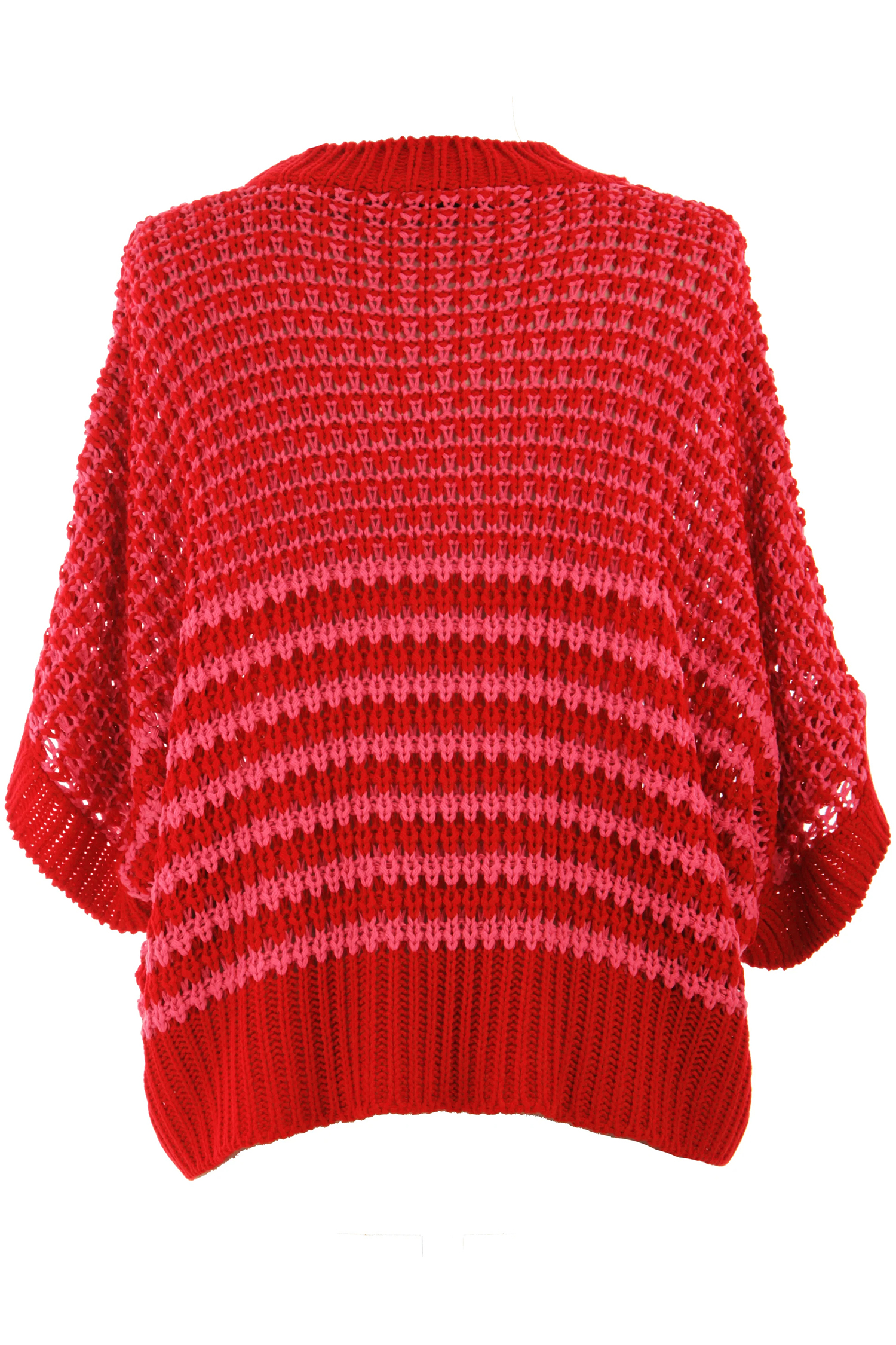 Black Stripe 3/4 Draped Sleeve Slouchy Sweater - loveforevers