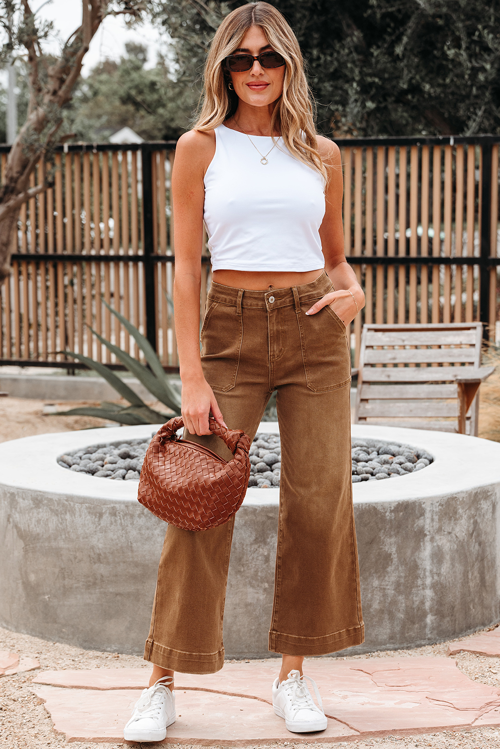 Breen Cropped High Rise Wide Leg Jeans - loveforevers