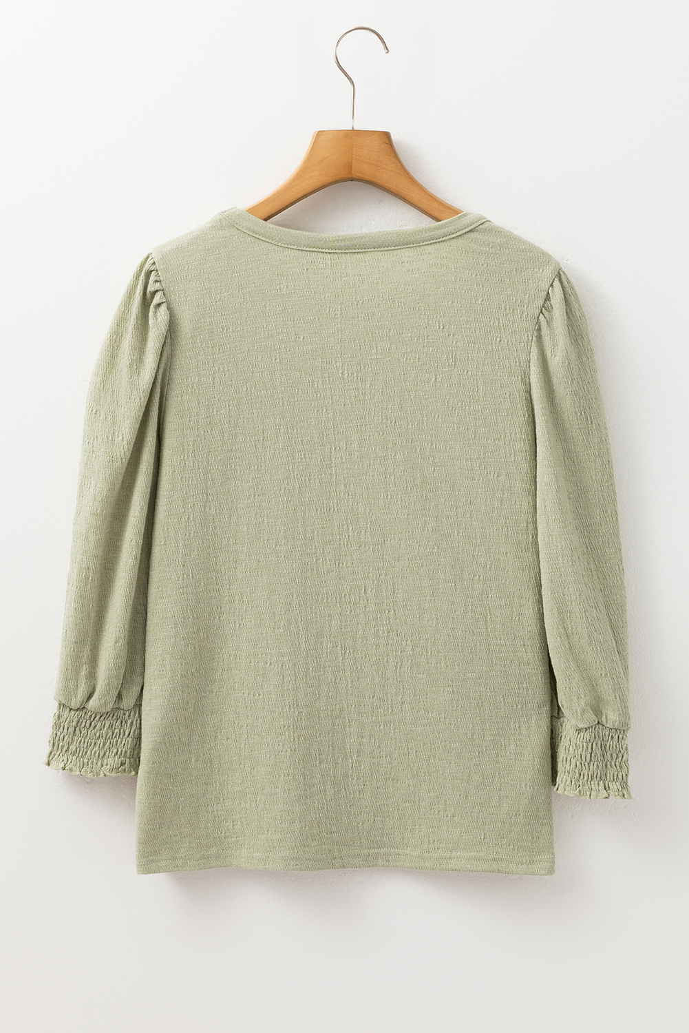 Laurel Green Textured Round Neck Half Sleeve Blouse - loveforevers
