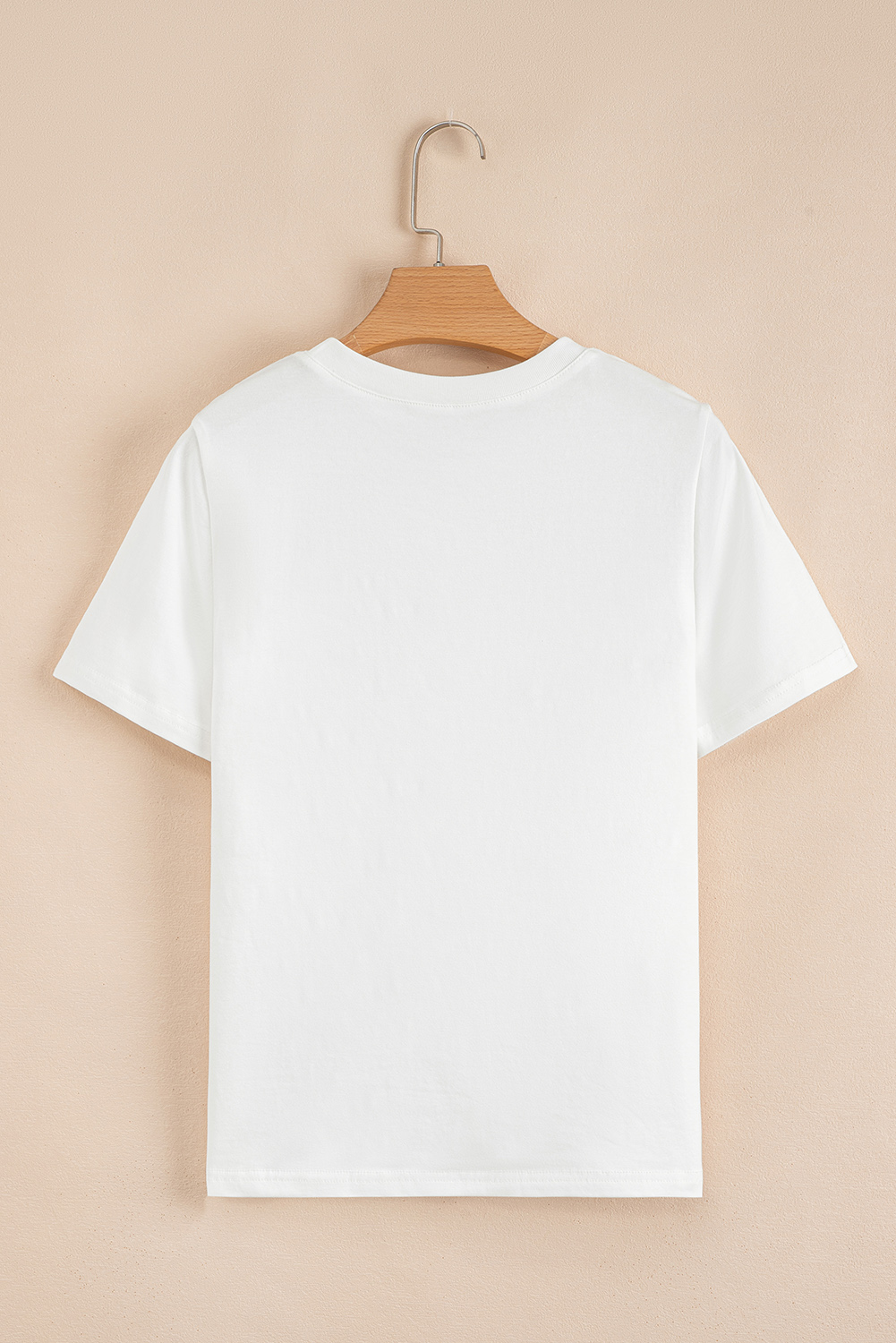White Rhinestone Bow Embellished Round Neck Tee - loveforevers
