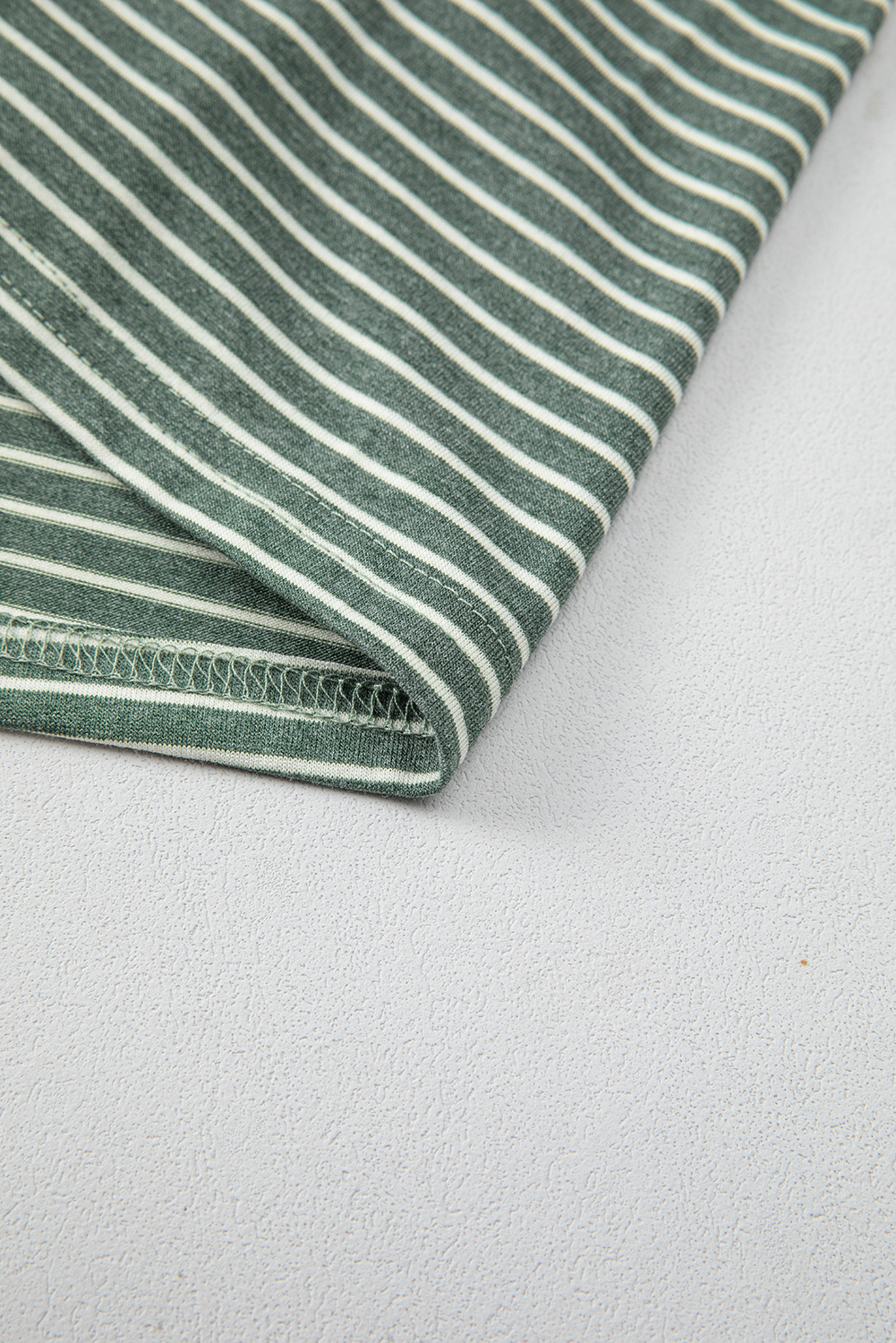 Green Stripe V Neck Stretchy Long Sleeve Top - loveforevers