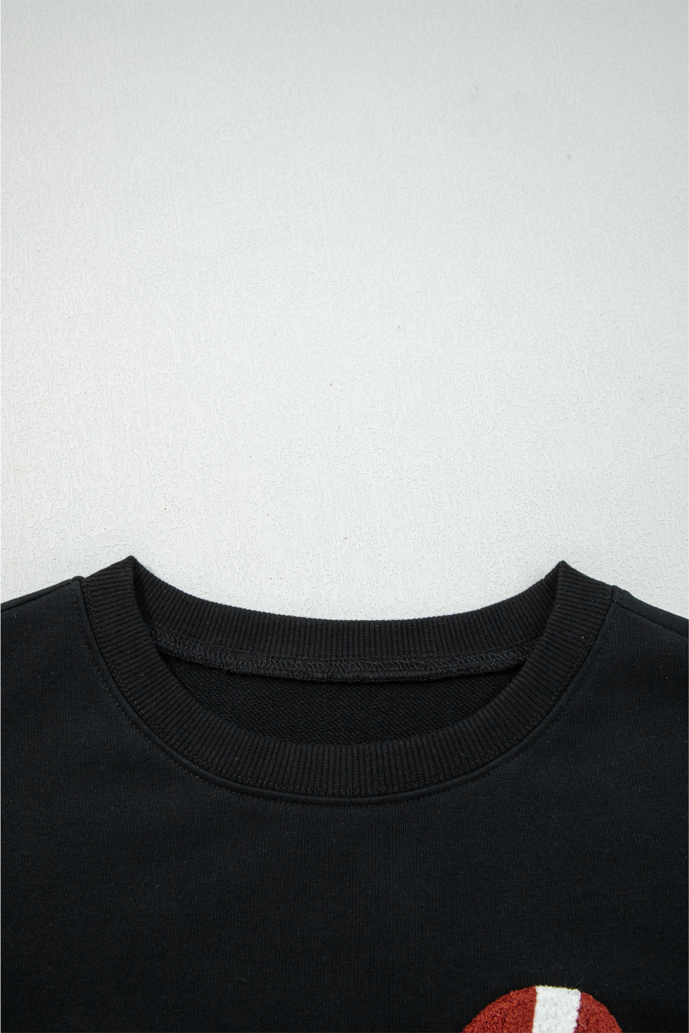 Black Varsity Baseball Bow Graphic Striped Sleeve Baggy Sweatshirt - loveforevers