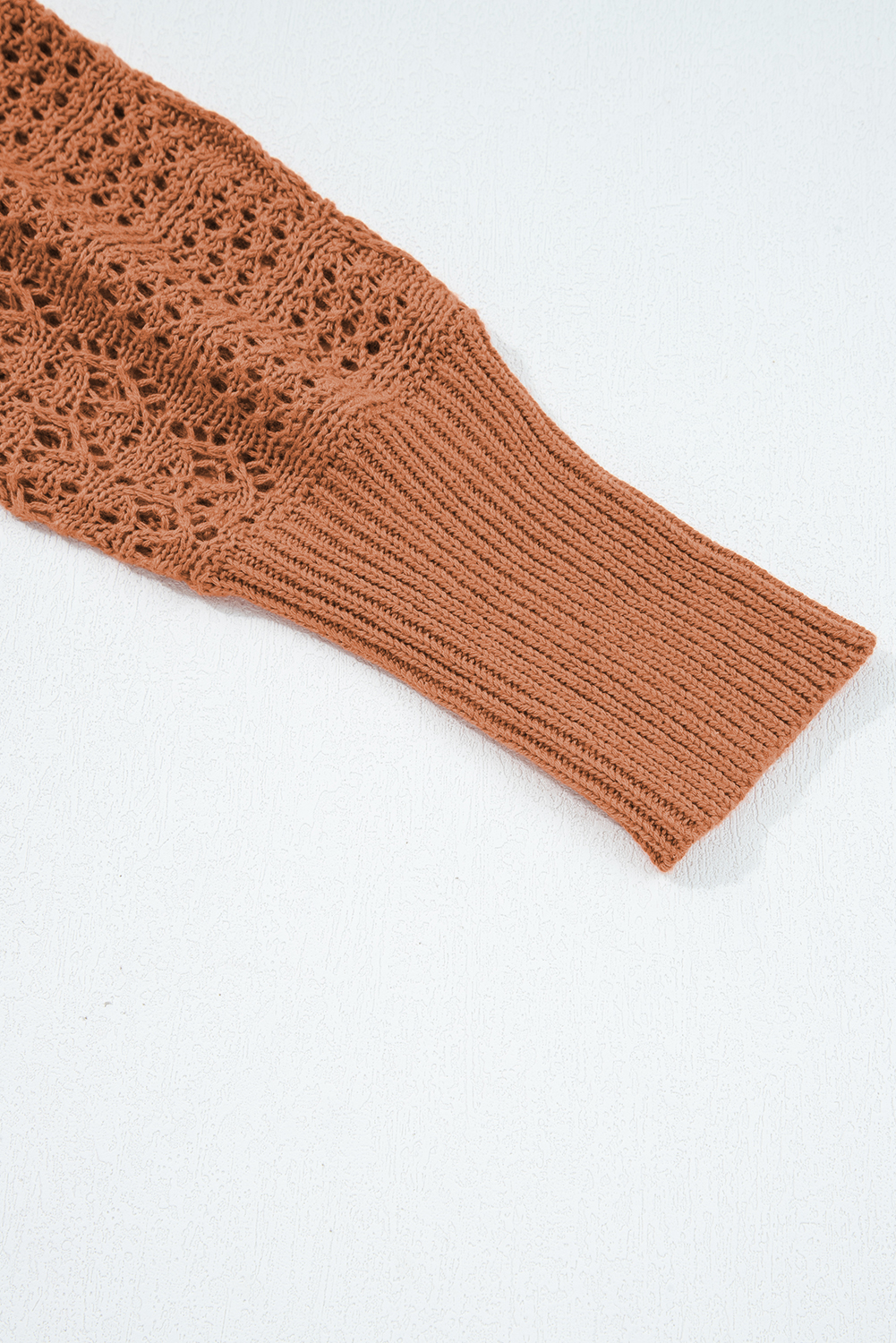Redwood Burl Mixed Pattern Knitted Open Front Plus Cardigan - loveforevers