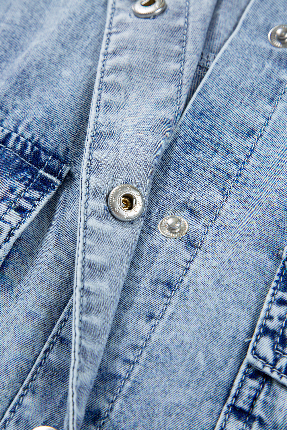 Blue Beau Chest Pocket Raw Hem Denim Loose Shirt Dress - loveforevers