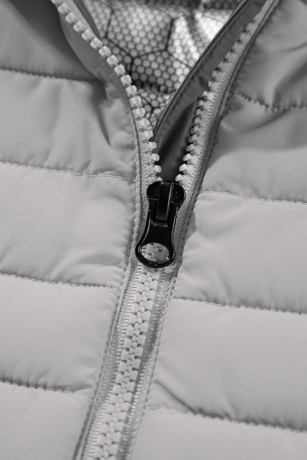 Silvery Plush Collared Quilted Zipped Puffer Vest - loveforevers