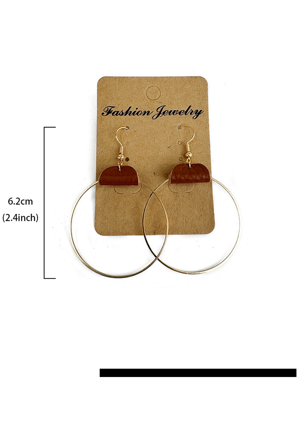 Chestnut PU Leather Hoop Earrings - loveforevers
