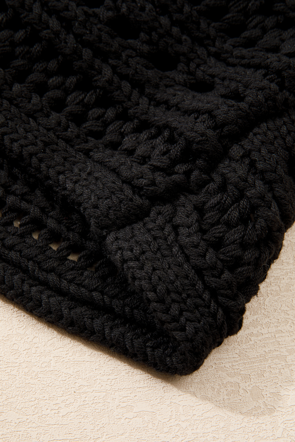 Blackish Green Hollow-out Cable Knit Cropped Sweater - loveforevers