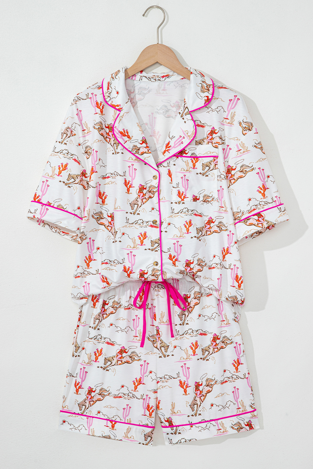 White Cowgirl Country Print Pajamas Set - loveforevers