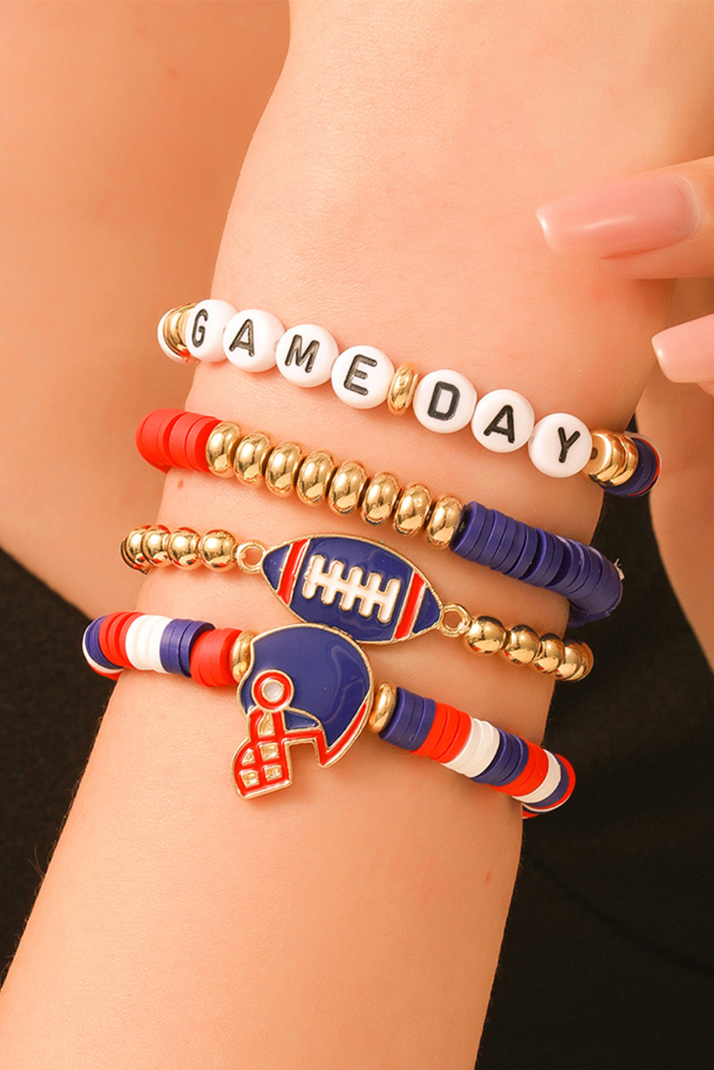 Dark Blue GAME DAY Multilayer Beading Bracelet - loveforevers