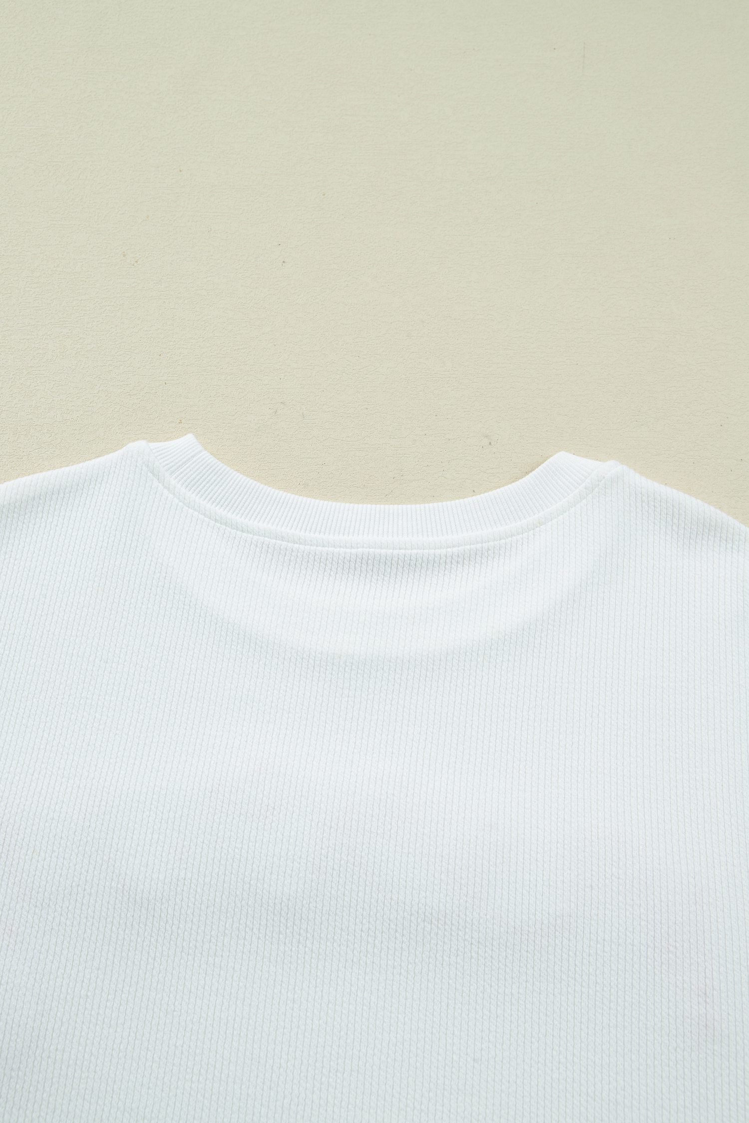 White Merry Tinsel Letter Embroidery Ribbed Drop Shoulder Sweatshirt - loveforevers