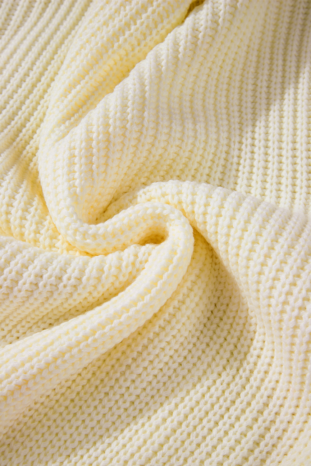 Beige Cable Knit Pumpkin Raw Hem V Neck Loose Sweater - loveforevers