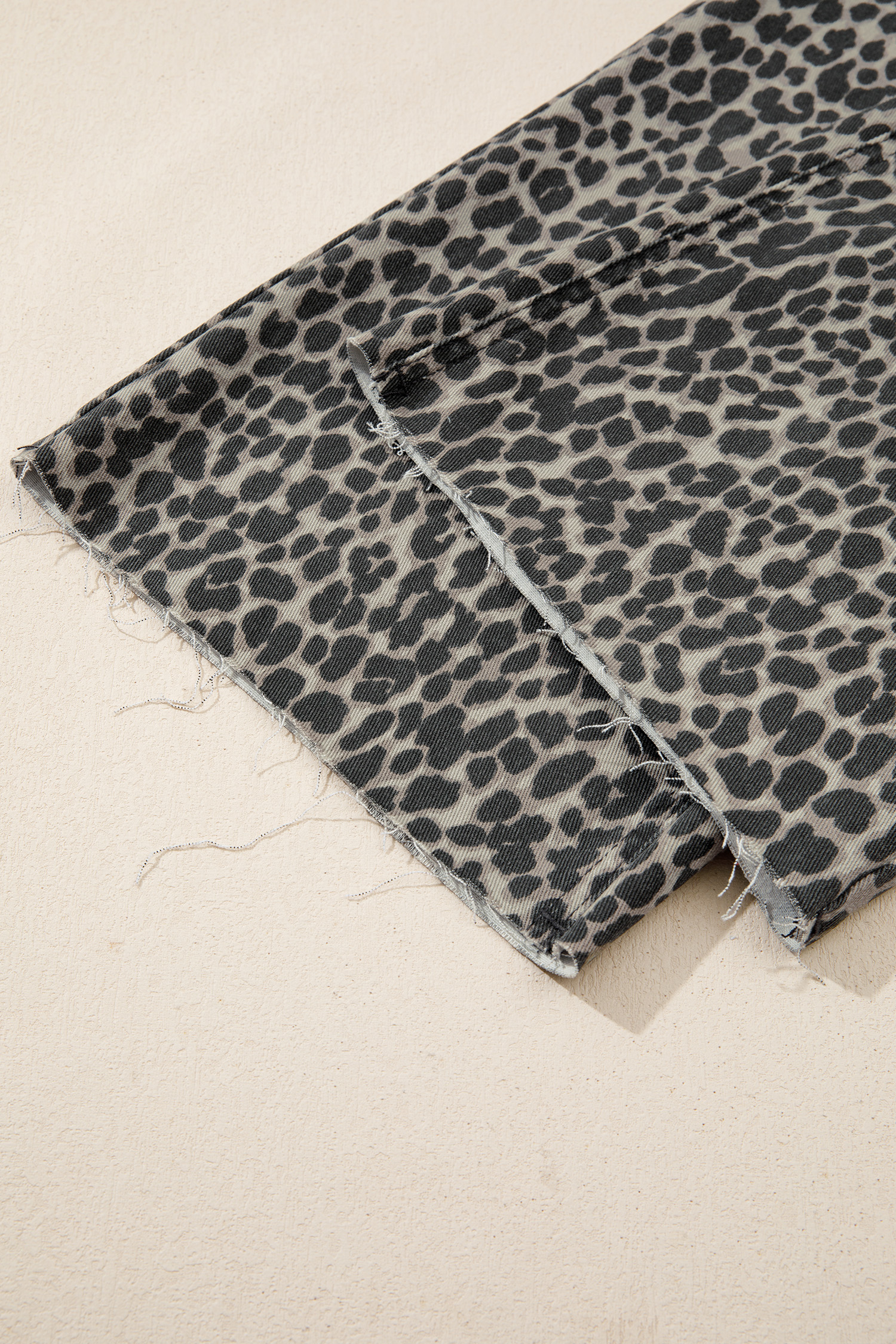 Black Leopard Print Wide Leg High Waist Jeans - loveforevers