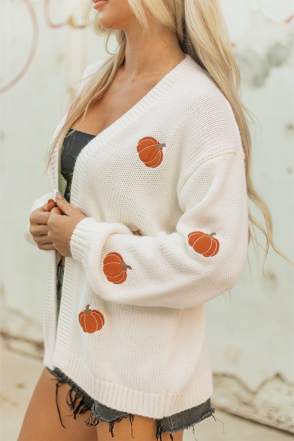 Light Pink Christmas Tree Print Open Front Drop Shoulder Midi Cardigan - loveforevers