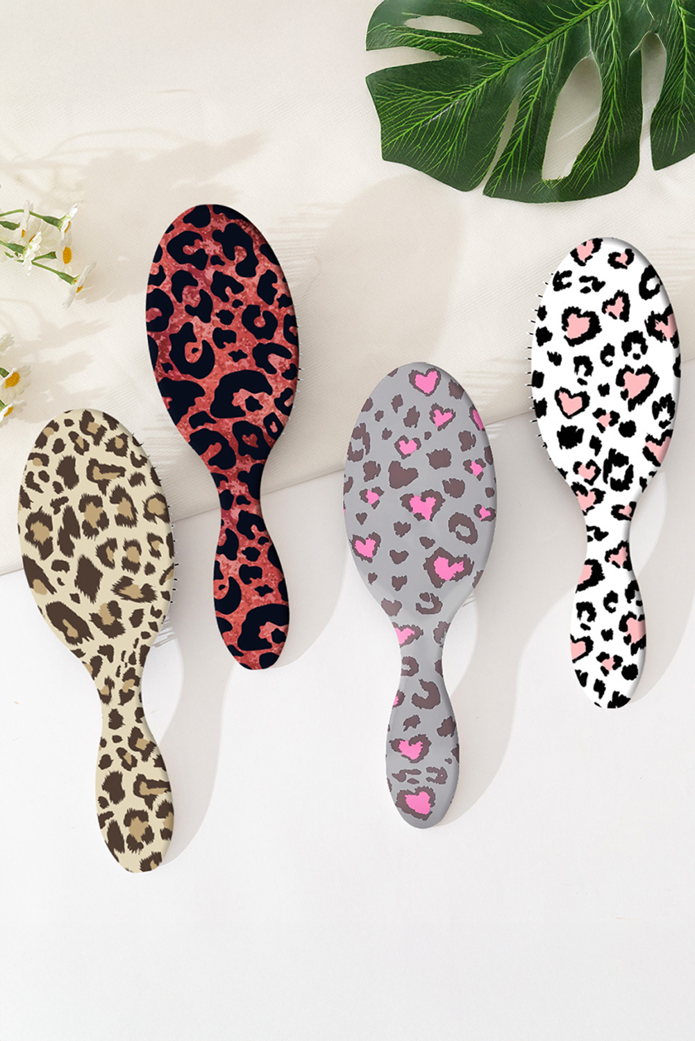 White Sweet Leopard Pattern Hair Care Comb - loveforevers