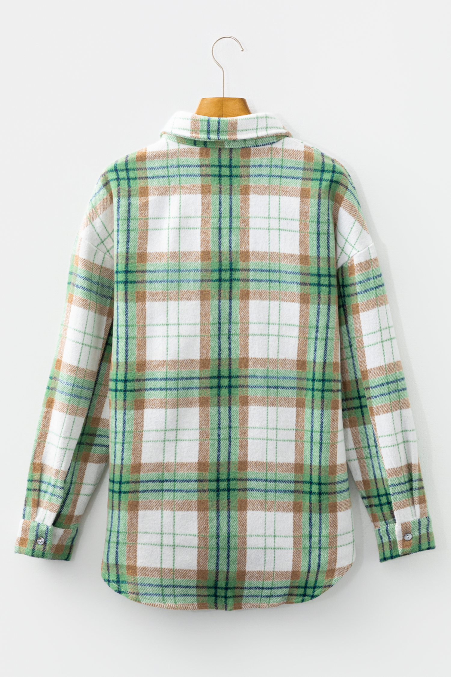 Red Christmas Plaid Casual Flannel Shacket - loveforevers