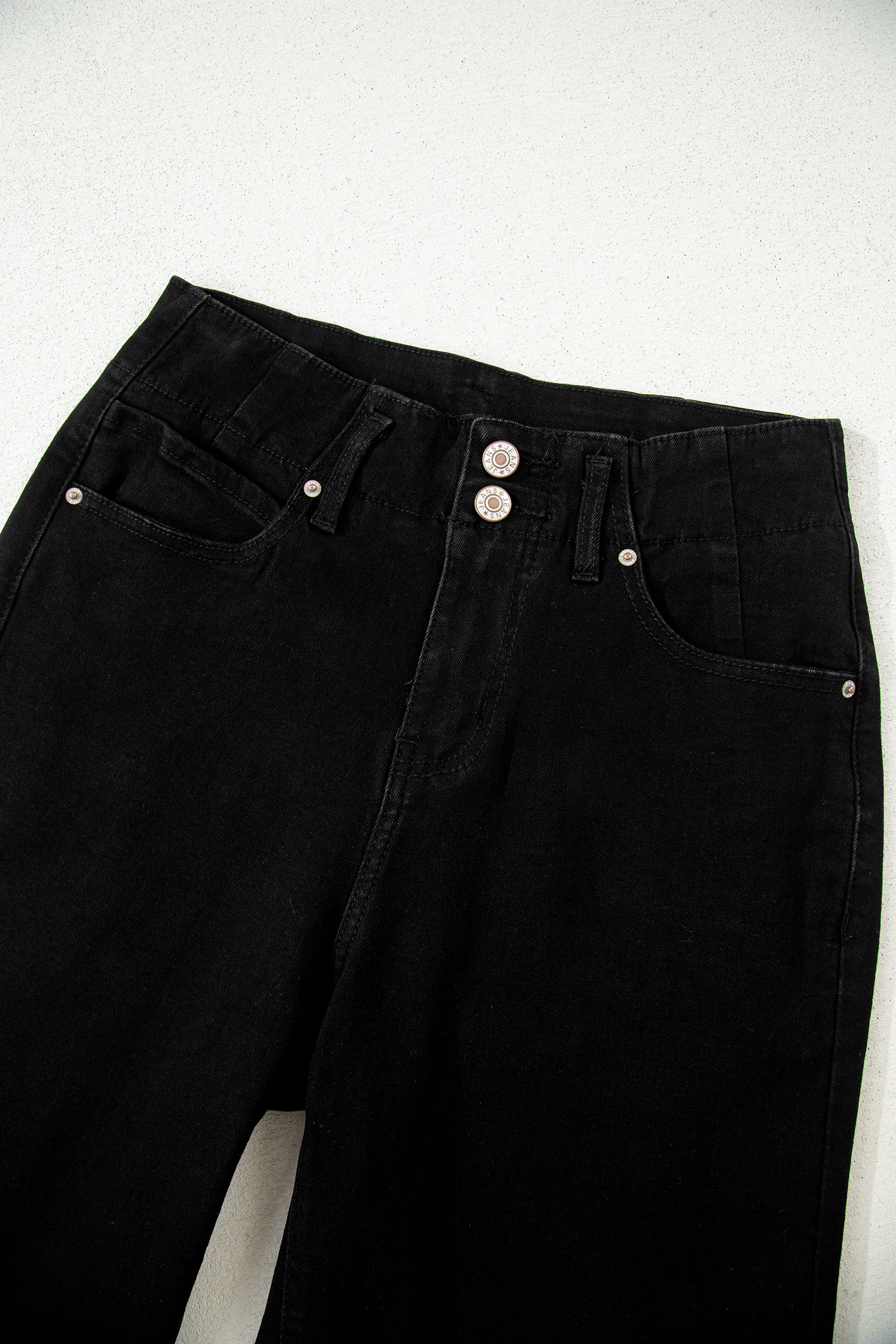 Bonbon 2-Button High Waist Flared Bottom Jeans - loveforevers