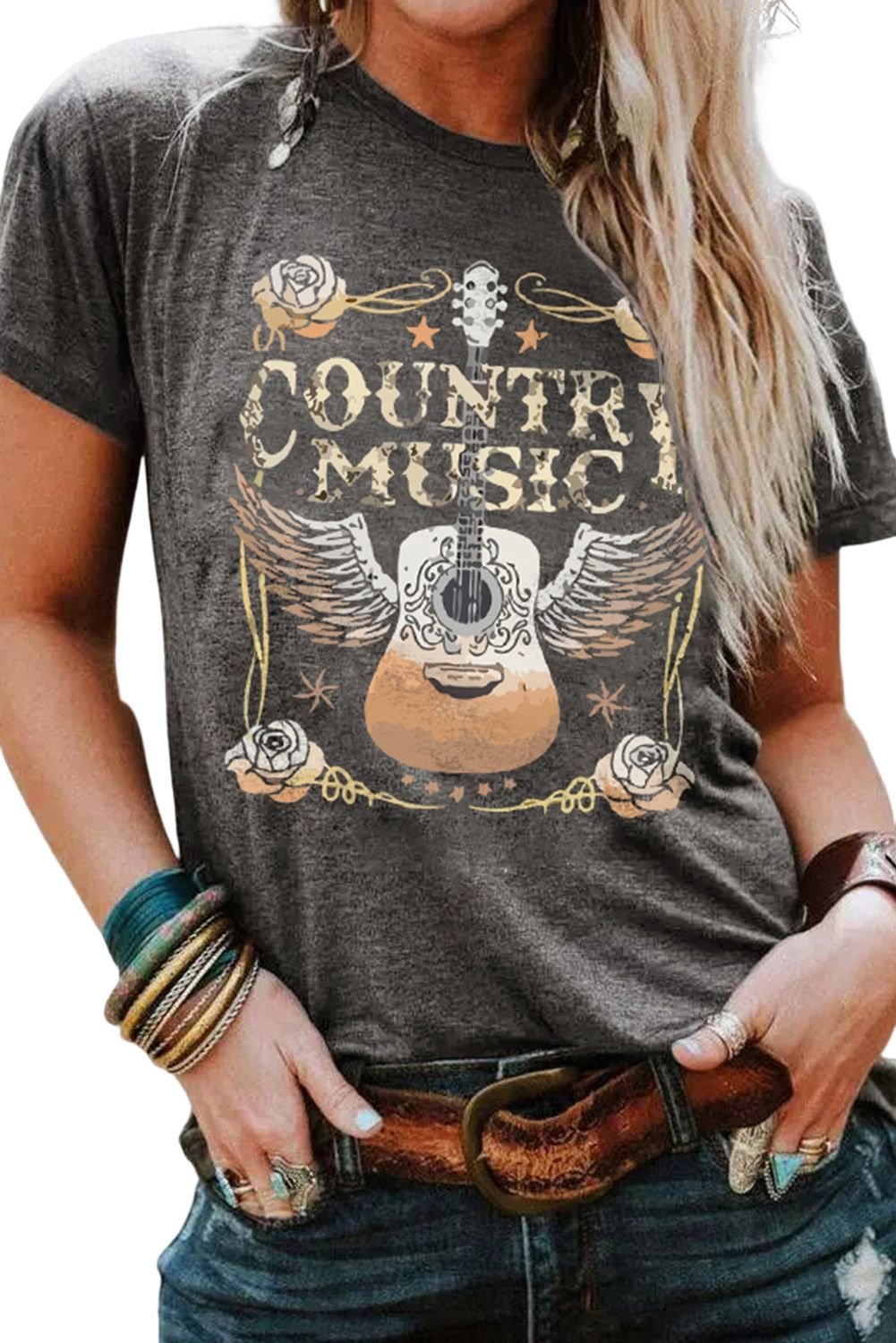 Black Western MAMA Leopard Lightning Graphic Tee - loveforevers