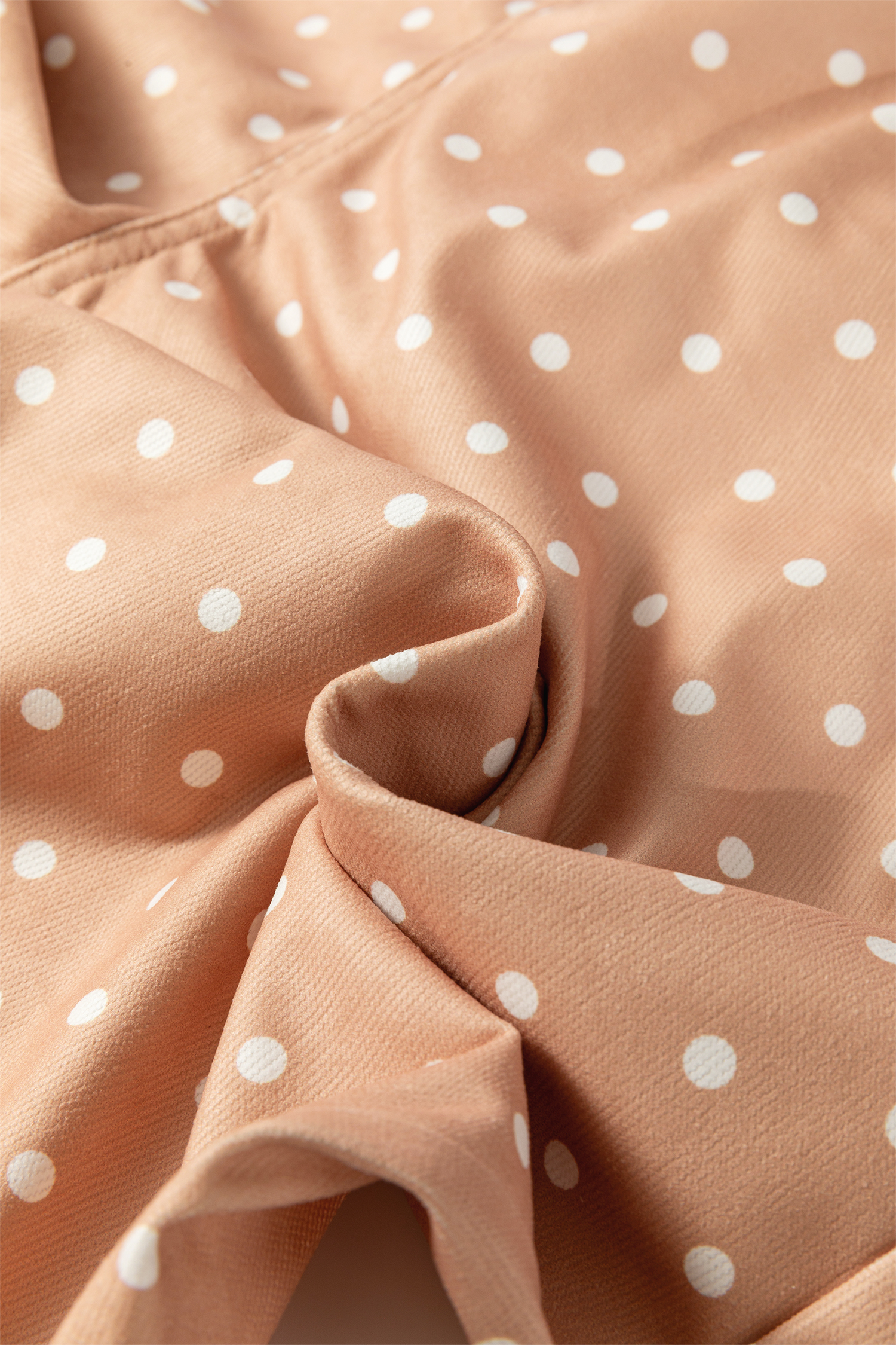 Khaki Polka Dot Print Drawstring Wide Leg Pants - loveforevers