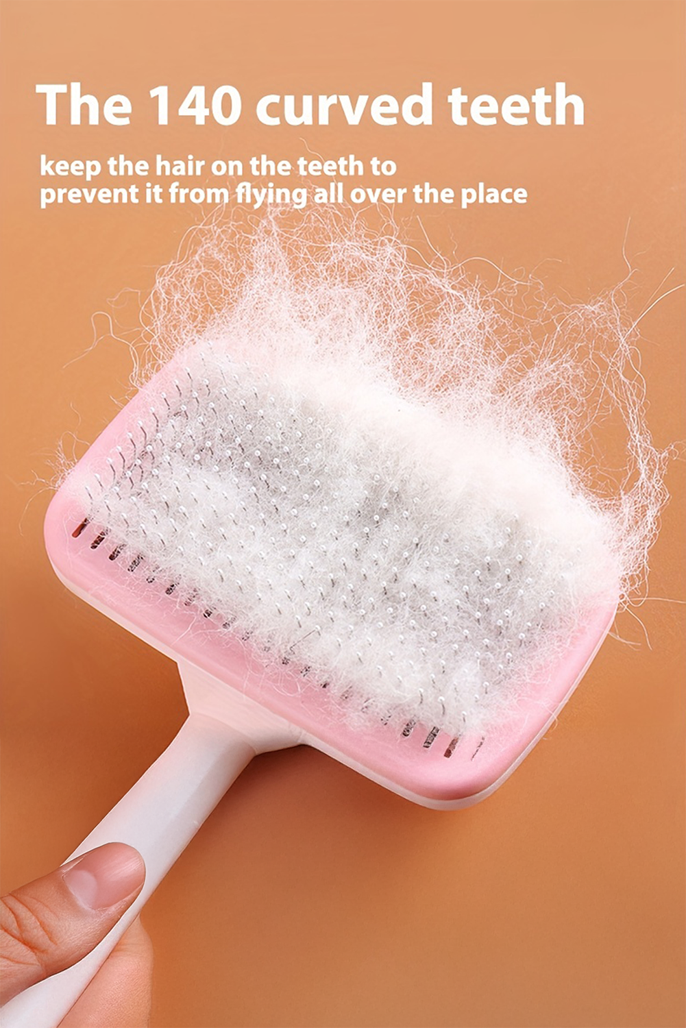 Pink Self Cleaning Gently Grooming Brush Pet Comb - loveforevers