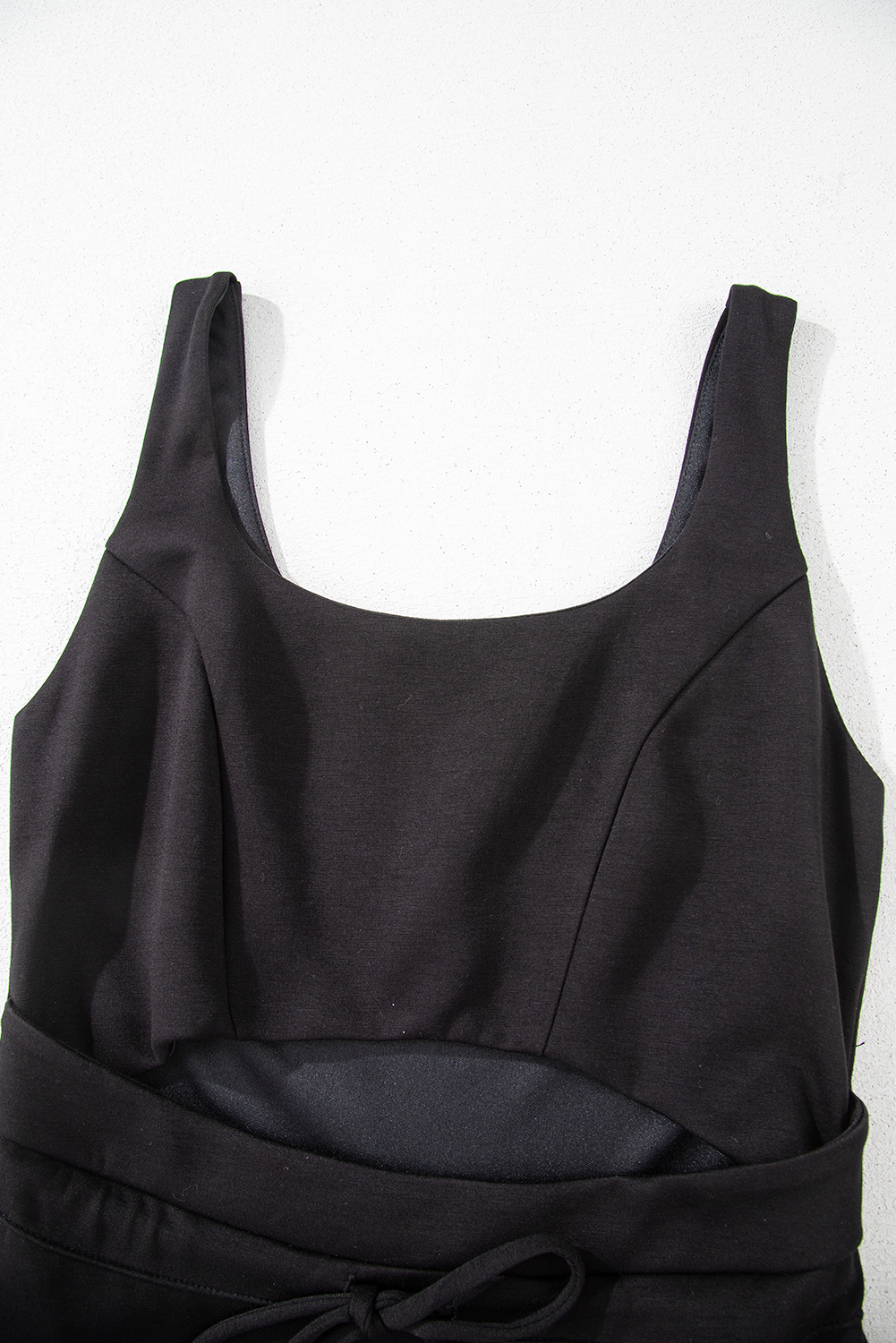 Black Cut Out Front High Waist Tank Mini Dress - loveforevers