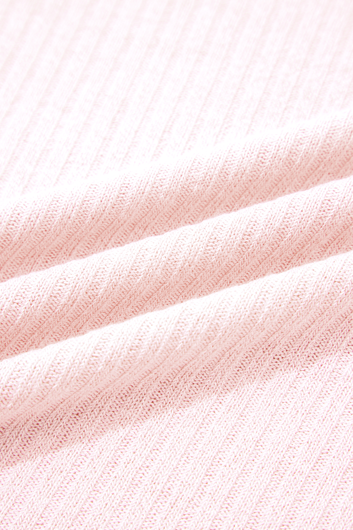 Light Pink Collared V Neck Ribbed Tee - loveforevers