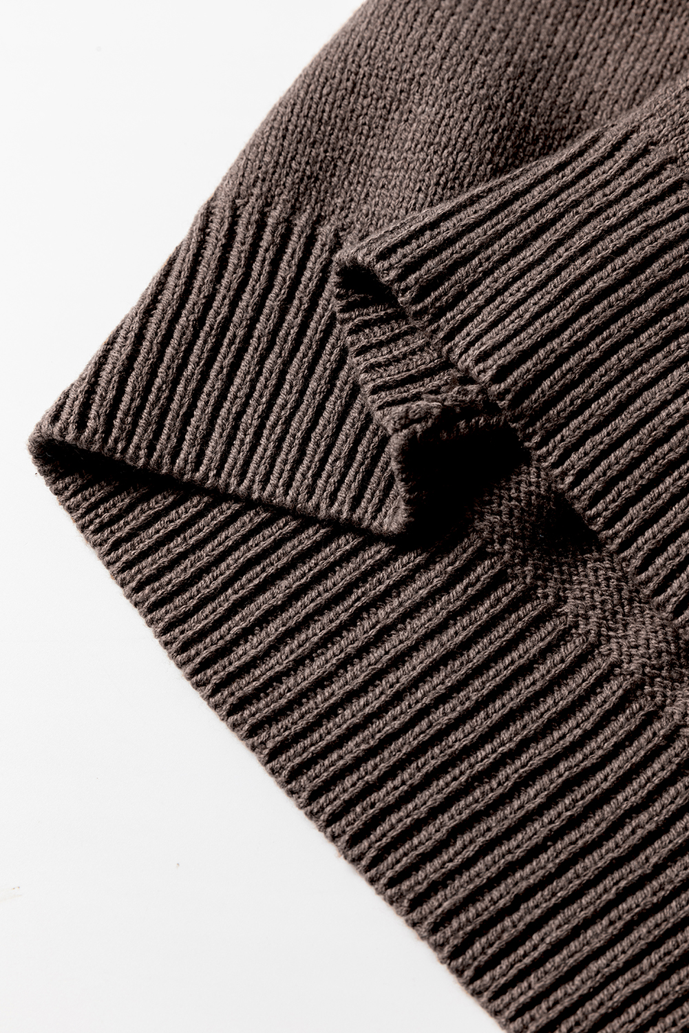 Dark Khaki Open Knit Drop Shoulder Sweater Cardigan - loveforevers