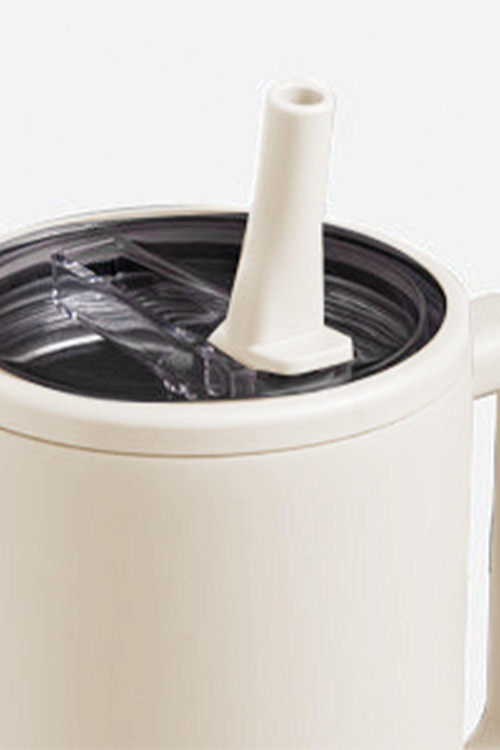 White Frosted Stainless Handle Large Vacuum Cup with Straw 40oz - loveforevers