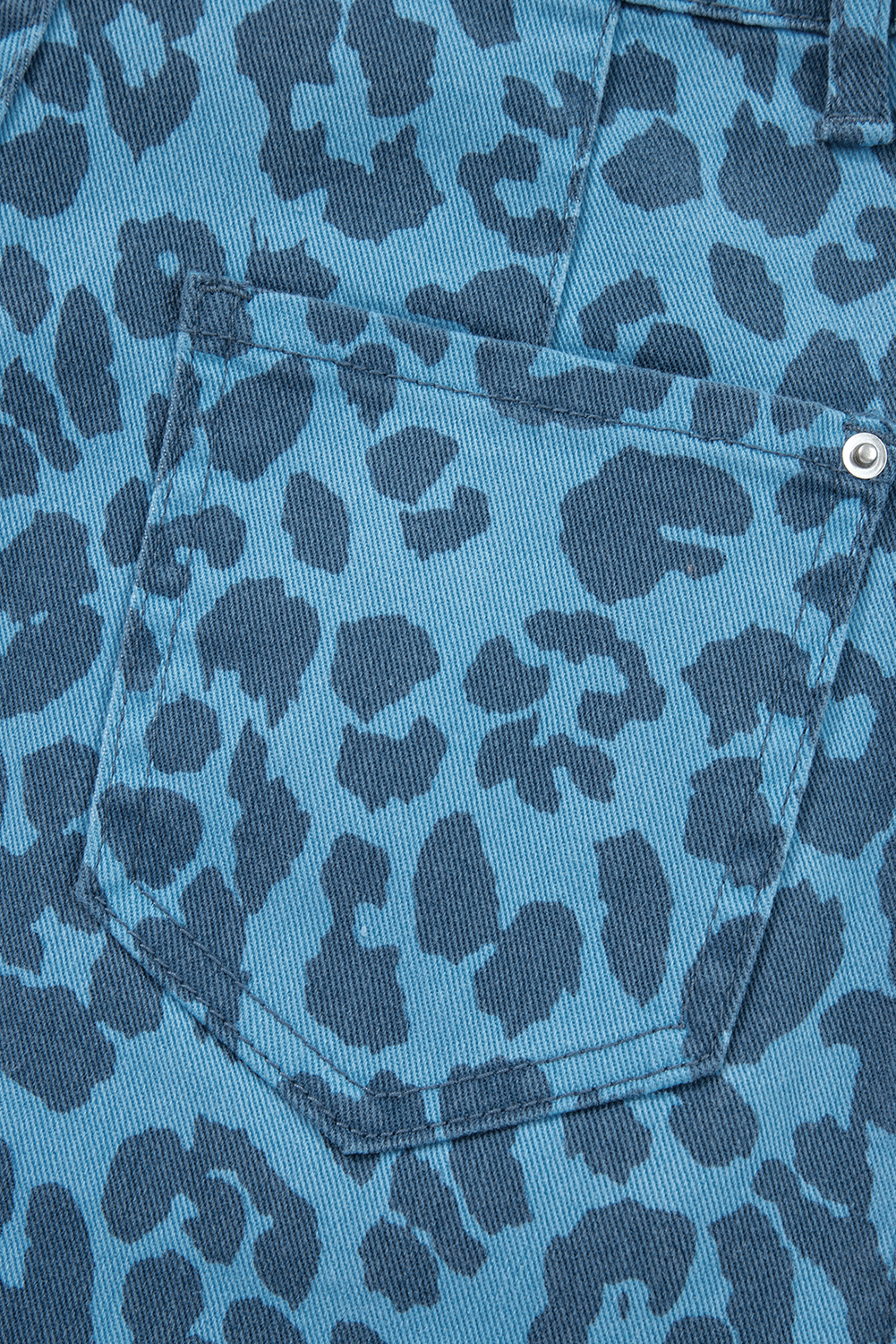 Khaki Leopard Print Straight Loose Jeans - loveforevers