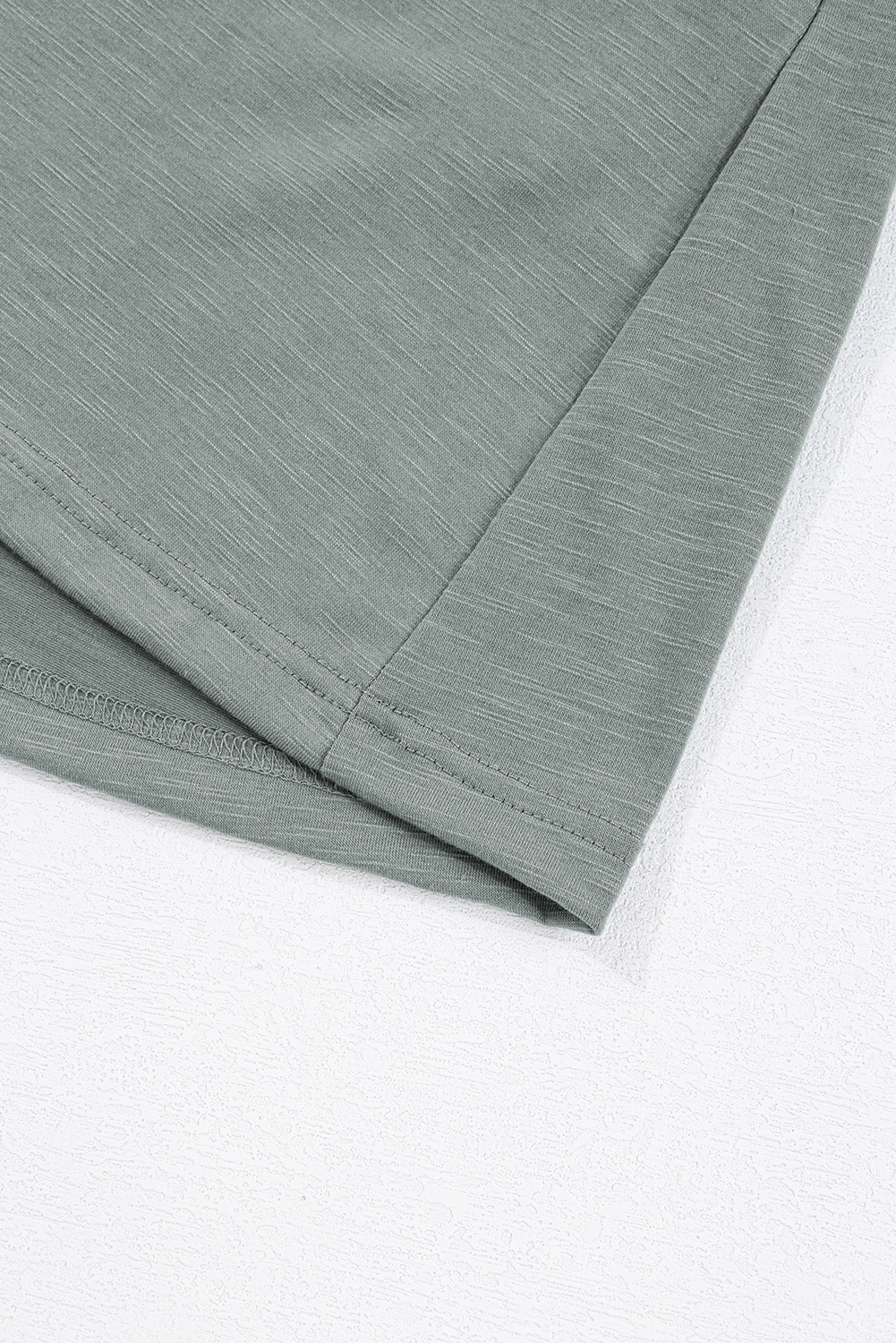 Mist Green Frilled Gathered Seam Round Neck T Shirt Dress - loveforevers