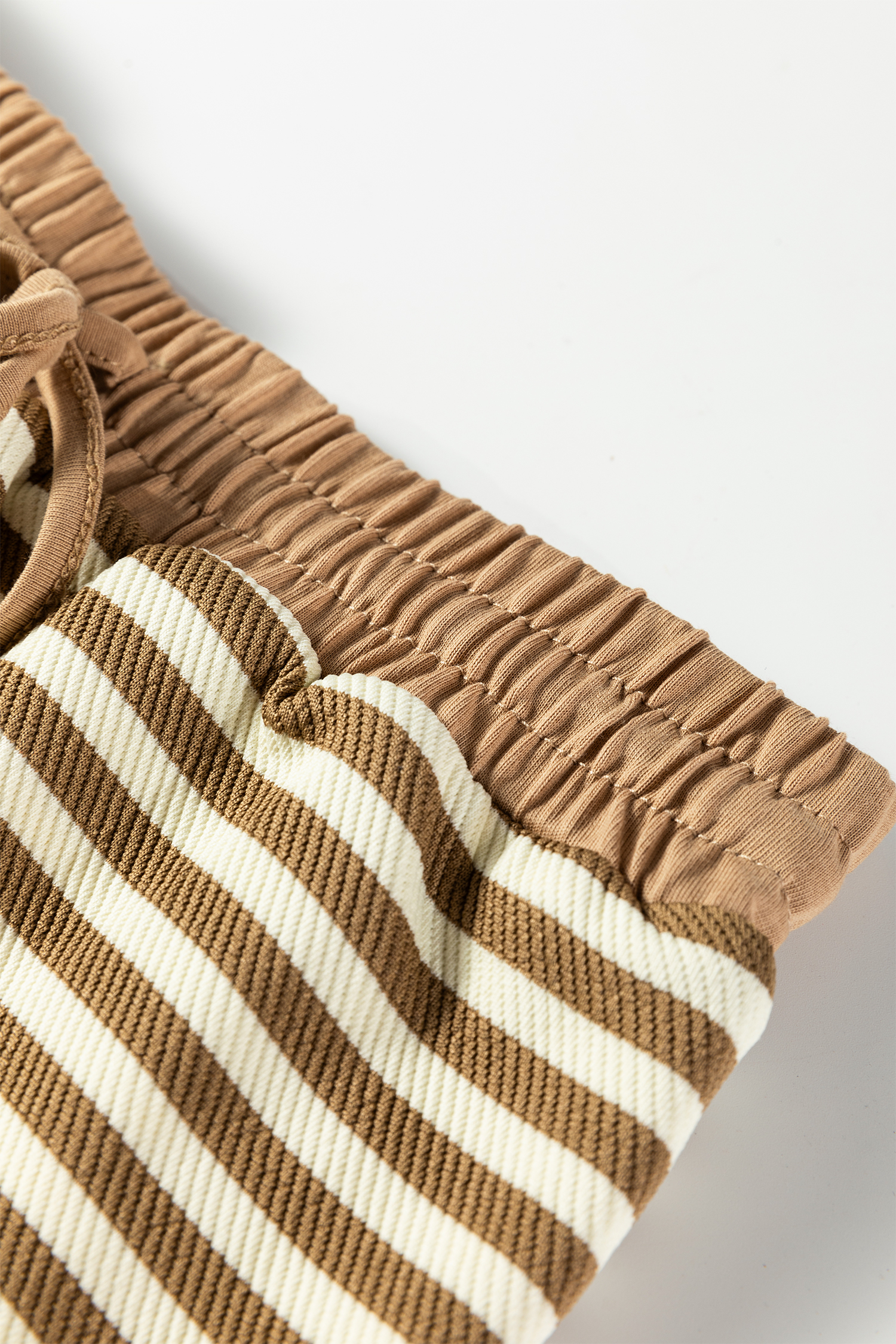 Black Stripe Textured Drop Shoulder Pullover Top Drawstring Mini Skort Two Piece Dress Set - loveforevers