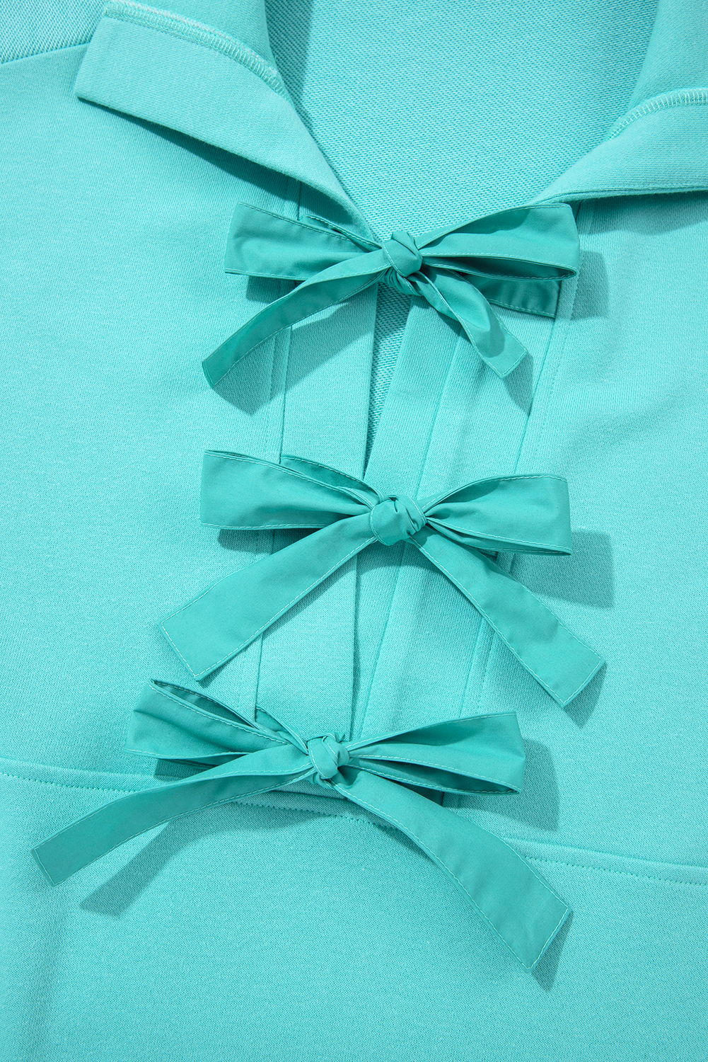 Moonlight Jade Bow Front Bracelet Sleeve Collared Side Pocket Shift Mini Dress - loveforevers