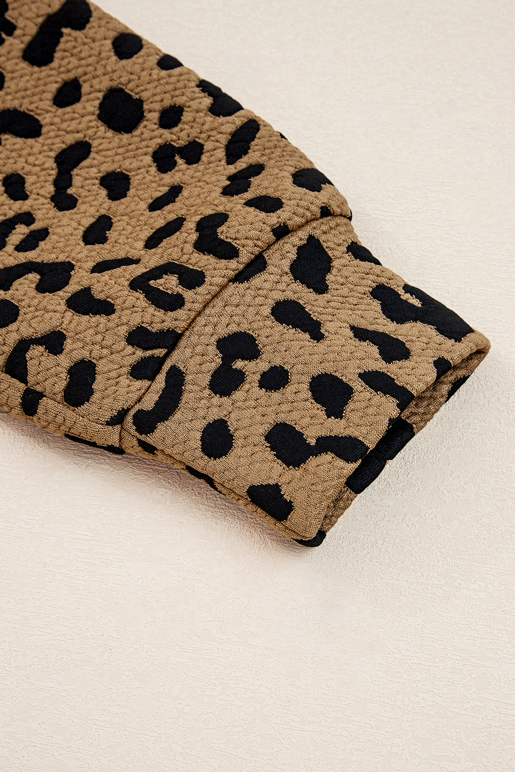 Brown Leopard Print Quarter Zip Sweatshirt - loveforevers