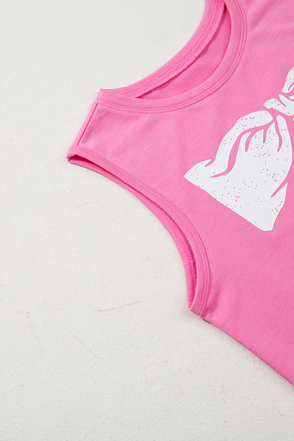 Sachet Pink Bow Print Boxy Fit Tank Top - loveforevers