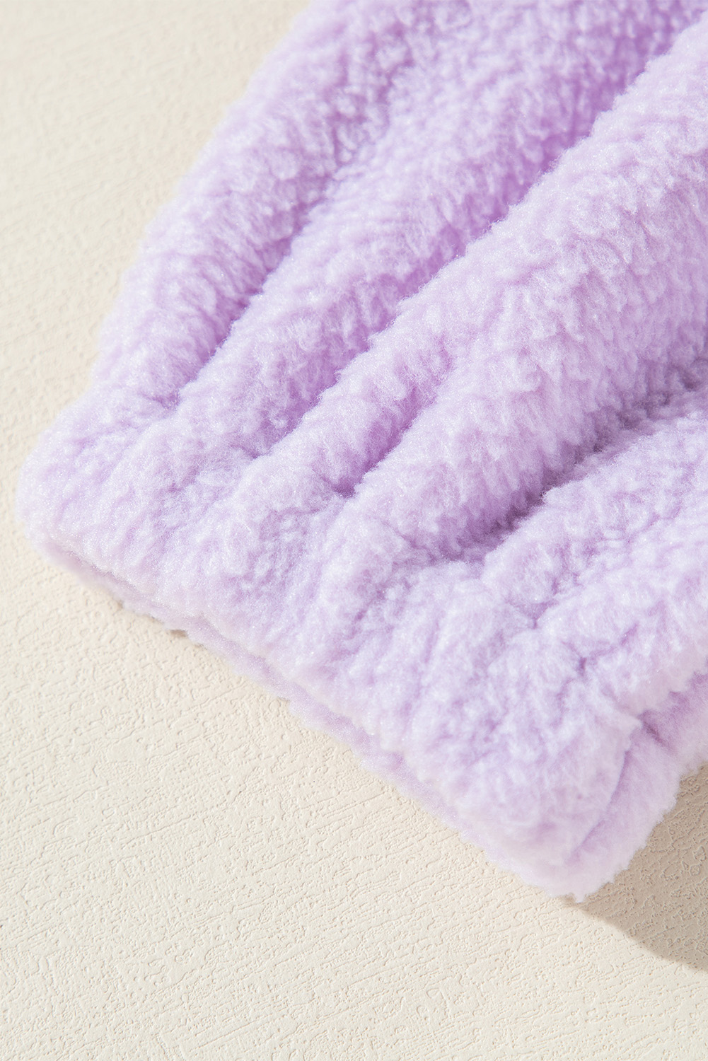 Lavendula Zipped Patch Pocket Fuzzy Drawstring Hoodie - loveforevers