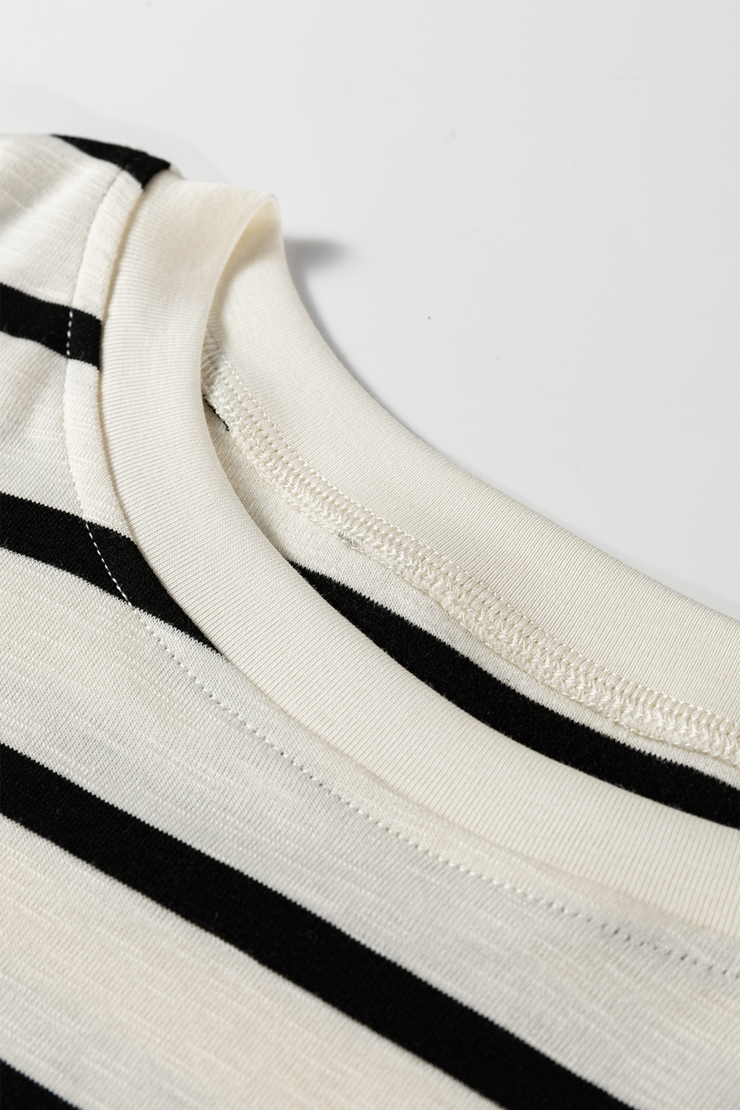 Black Stripe Ribbed Trim Button Cuff Long Sleeve Top Midi Skirt 2pcs Outfit - loveforevers