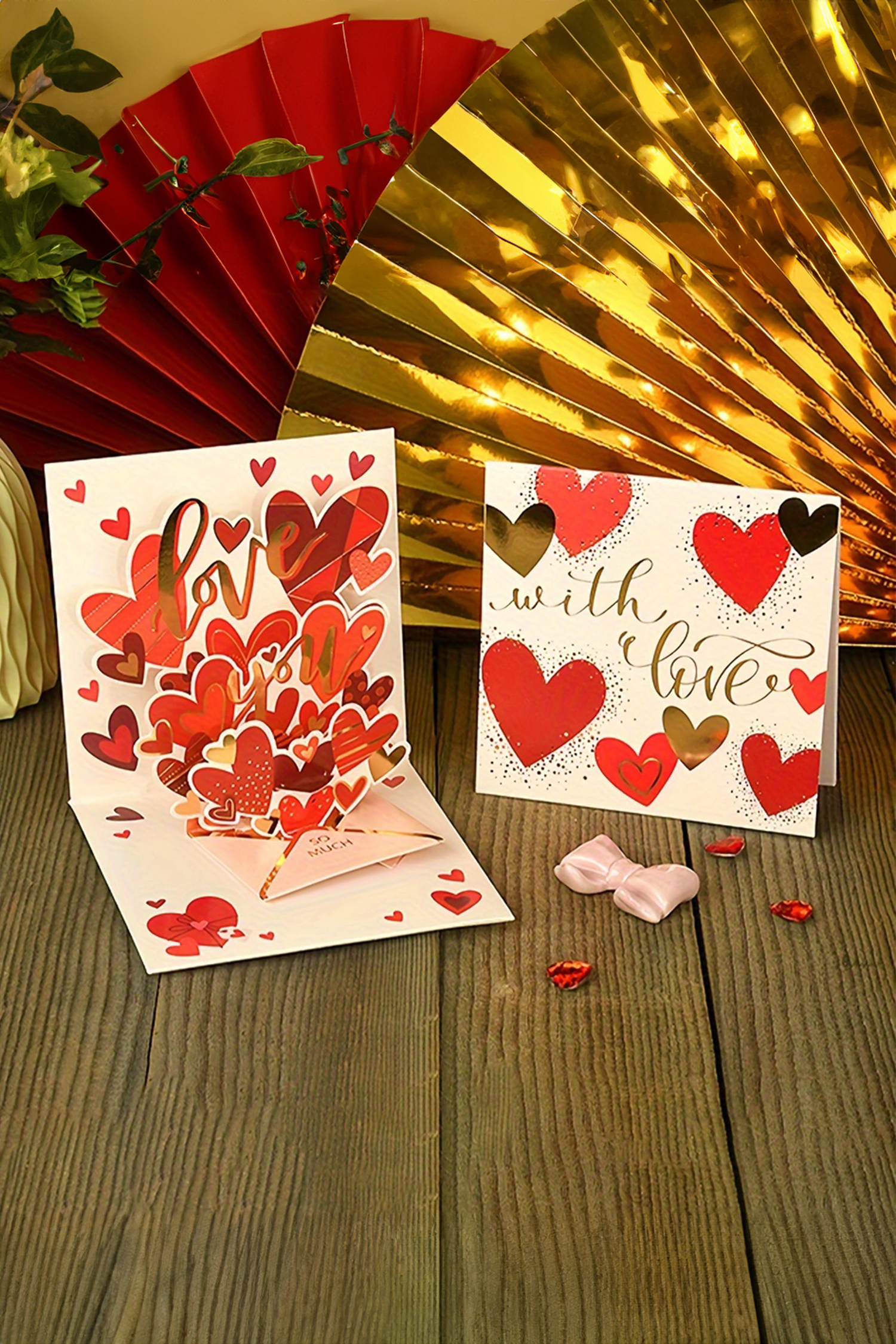 Fiery Red Love You Valentines Day Pop Card - loveforevers