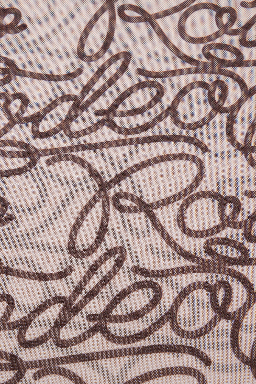 Brown Rodeo Print Round Neck Slim Fit Mesh T Shirt - loveforevers