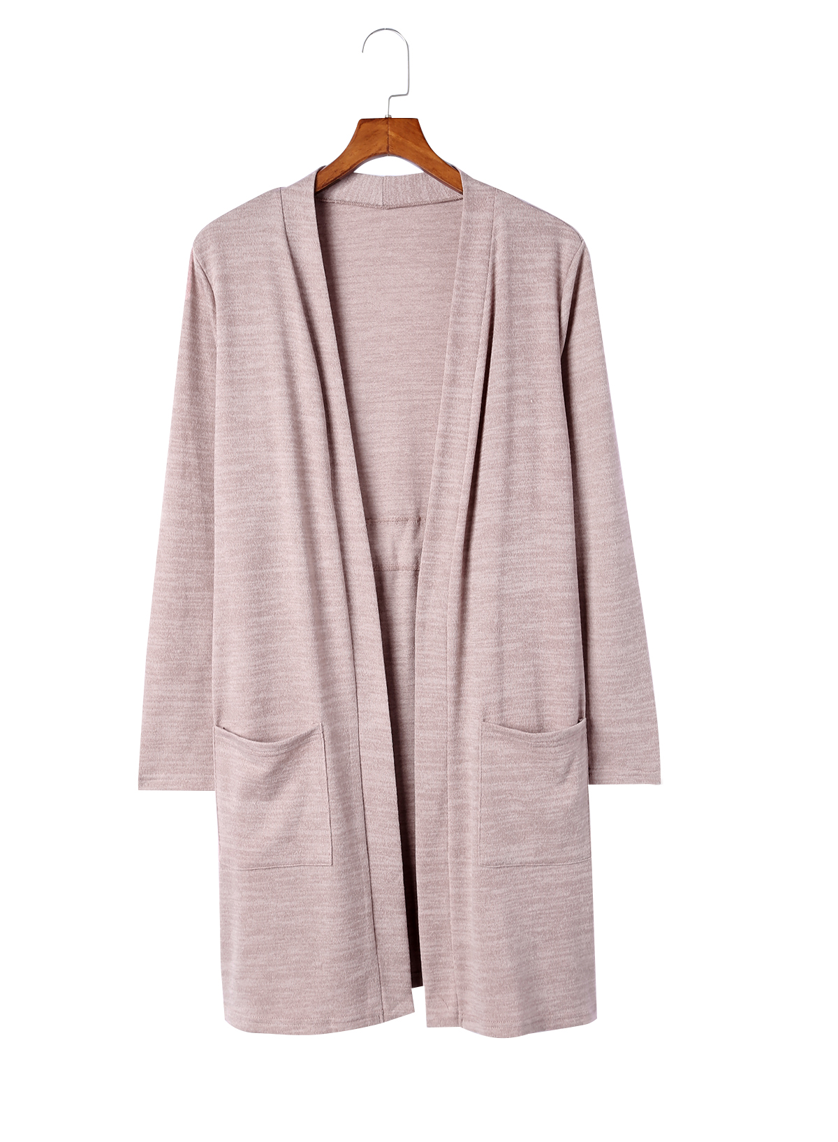 Pink Tunic Back Open Front Cardigan with Pockets - loveforevers