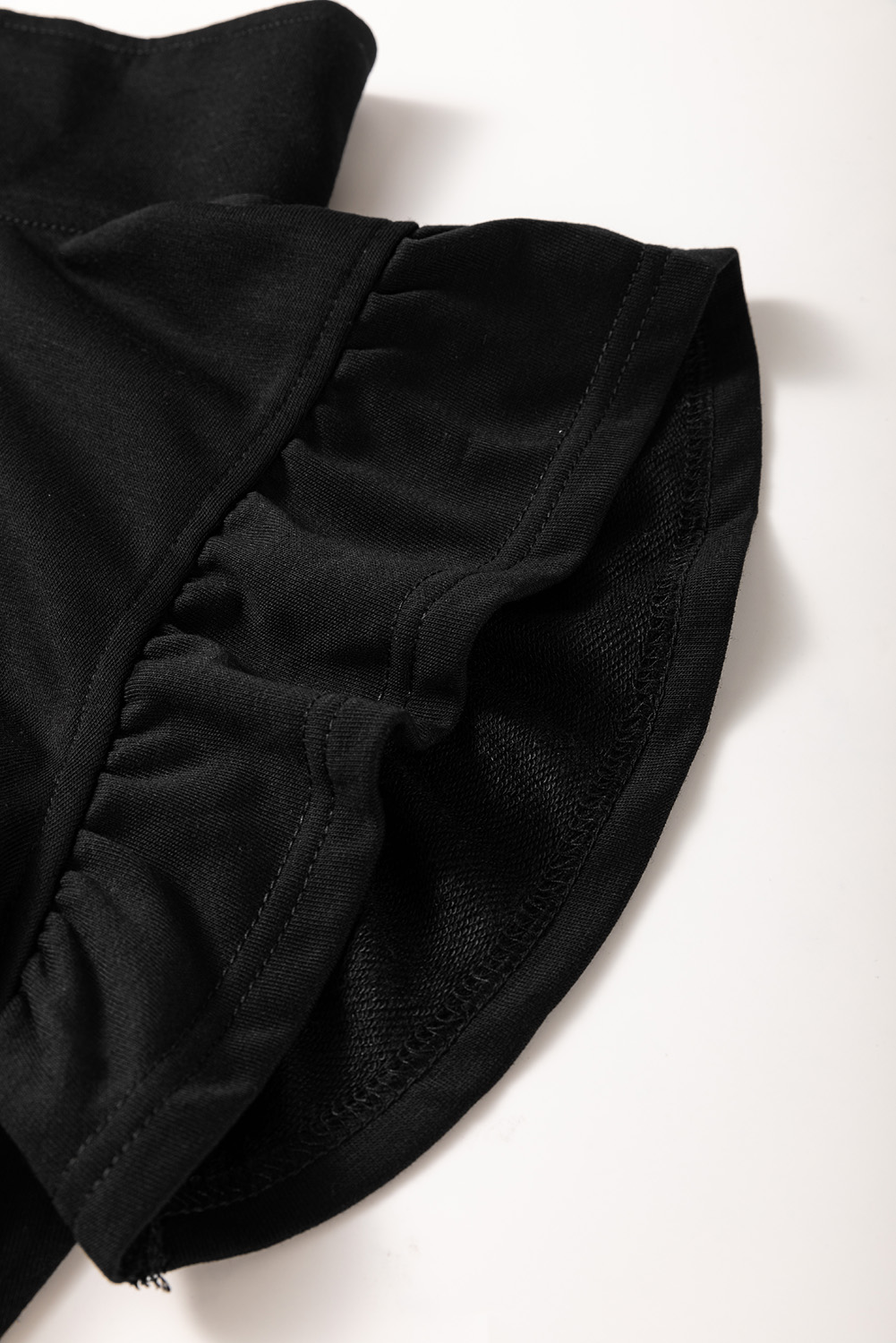 Black Zipper Flutter Sleeve Drawstring Elastic Waistband Jumpsuit - loveforevers
