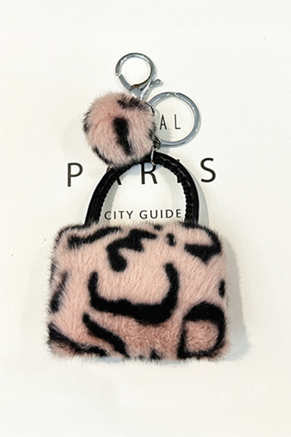Pink Plush Animal Print Mini Bag Keychain - loveforevers